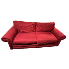 Load image into Gallery viewer, 90&quot;L x 37&quot;D x 37&quot;H BASSETT Red Roll Arm Sofa Imperfect
