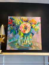 Load image into Gallery viewer, 48&quot;Sq &quot;Confetti Floral&quot; Original Painting by Jeanette Vertentes
