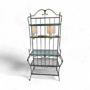 36.5" L x 20" D x 81" H ETHAN ALLEN Vintage Legacy French Country Iron Bakers Rack