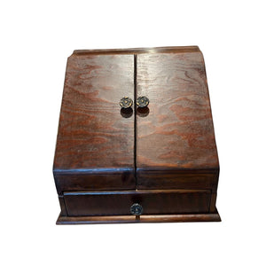 13.5"W x 12"H x 11"D Antique 19th Century Writing Box/ Desk Organizer