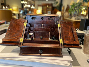13.5"W x 12"H x 11"D Antique 19th Century Writing Box/ Desk Organizer