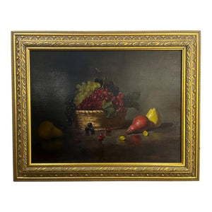 30" x 24" Still Life Painting w/ Gilt Frame by Remy