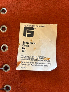 30"H x 20"D x 19"W Nicos Zographos Cantilever Chair by GF w/ Original Wool Fabric 2 Available at Hertel Ave