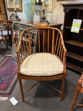 Load image into Gallery viewer, 35&quot;H x 21&quot;W x 18&quot;D Baker Pair of Faux Bamboo Caned Seat Chairs w/ Cushion
