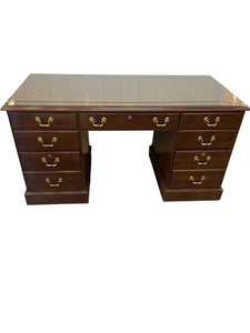 59" L x 28 D x 31" H ETHAN ALLEN Traditional Desk w/ Lock & Key