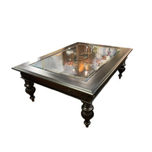 Load image into Gallery viewer, 48.5" x 35.5" x19" H ETHAN ALLEN British Classics Cane Glass Top Coffee Table
