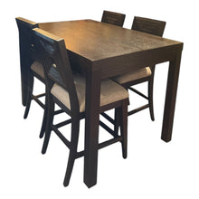 Load image into Gallery viewer, 54"L x 36"D x 36"H Counter Height Extendable Table w/ 4 Chairs
