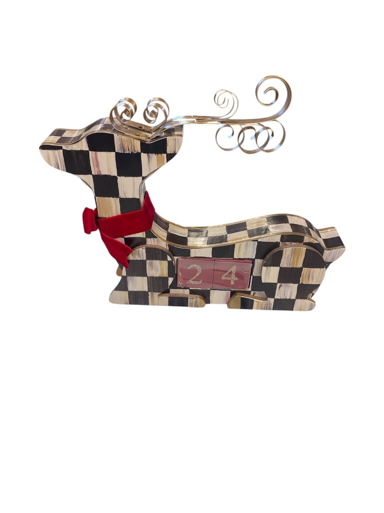 MacKenzie Childs Courtly Check Deer Countdown Reindeer