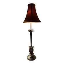 Load image into Gallery viewer, 31" Vintage Pinnapple Lamp w/ Feather Trim w/ Velvet Lamp Shade
