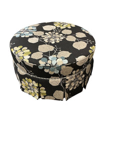34.5" Dia.x 18" H Custom Fabric Ottoman w/Casters