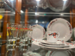 Poinsettia & Ribbons Service for 8 54pc