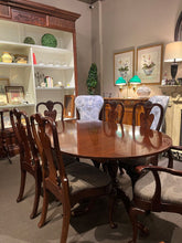 Load image into Gallery viewer, 69&quot;L x 44&quot;D x 29&quot;H Kittinger Dining Table w/ 6 Chairs &amp; 3 15&quot; Leaves &amp; Pads

