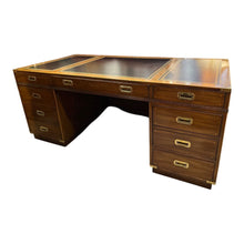 Load image into Gallery viewer, 72"L x 36"D x 30.5"H Kittinger Campaign Desk Leather-top Imperfect
