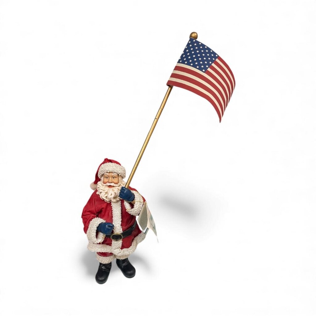 Clothtique Santa God Bless America w/ Box