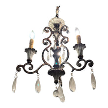 Load image into Gallery viewer, 25" Vintage Style Crystal Scroll Chandelier 6 Light
