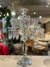 Load image into Gallery viewer, 22" Heisey Crystal Old Williamsburg 3 Light Candelabra

