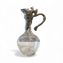 Load image into Gallery viewer, 11" Art Nouveau Silver &amp; Glass Decanter
