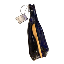 Load image into Gallery viewer, 12" Cobalt Blue Bottle Charcuterie Board w/ Wood Cheese Knife
