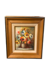 Load image into Gallery viewer, 14.5" x 16.5" Floral Oil Painting, Frame AS-IS

