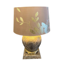 Load image into Gallery viewer, 26" Leeazanne Vintage Postmodern Lamp w/ Gilt Leaf Shade
