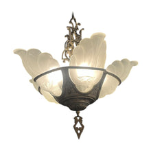 Load image into Gallery viewer, 20" Art Deco 1920's Slip Shade Chandelier
