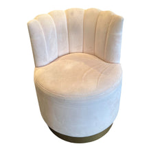 Load image into Gallery viewer, 30"H x 23"Dia Pottery Barn Teen Scallop Swivel Vanity Chair Imperfect
