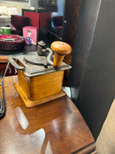 Load image into Gallery viewer, 8.75" Antique wood &amp; Cast Iron Coffee Grinder
