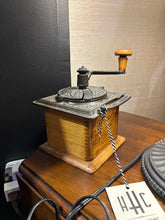 Load image into Gallery viewer, 8.75" Antique wood &amp; Cast Iron Coffee Grinder
