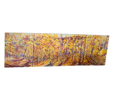 Load image into Gallery viewer, 145"L x 48.5"H x "Sunset in the Woods" Original Oil Painting by Helen B Beck Set of 4 Panels (36.25"W each)
