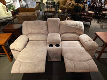 Load image into Gallery viewer, 77"x41"x38" Lazy Boy Neutral Wall Hugger Power Recliner Love Seat
