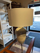 Load image into Gallery viewer, 26" Pottery Barn Ceramic Blue Striped Hadley Table Lamp
