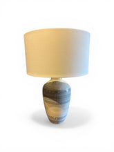 Load image into Gallery viewer, 26" Pottery Barn Ceramic Blue Striped Hadley Table Lamp
