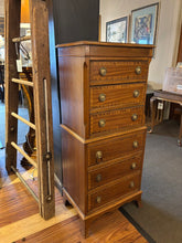 Load image into Gallery viewer, 46"H x 20"W x 14"D Vintage Lingerie Chest of Drawers circa 1950s
