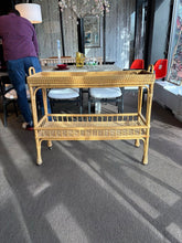 Load image into Gallery viewer, 40" x 15" x 36" Serena &amp; Lily South Seas Rattan Bar Cart
