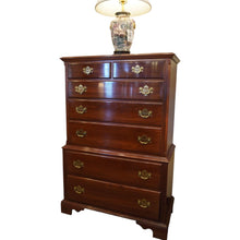 Load image into Gallery viewer, 55.5" H x 19" D x 36" L Knob Creek Cherry Wood 7 Drawer Tall Dresser
