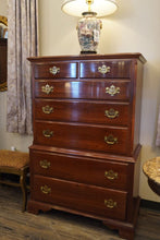 Load image into Gallery viewer, 55.5" H x 19" D x 36" L Knob Creek Cherry Wood 7 Drawer Tall Dresser
