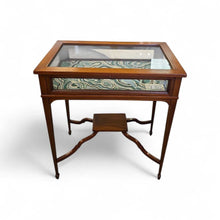 Load image into Gallery viewer, 26" x 16" x 29" H Edwardian Antique Display Table w/ Hand Made Custom Fabric Lining
