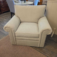 Load image into Gallery viewer, 44" W x 35" H Neutral Stickley Swivel Chair Retails for $3000.00)
