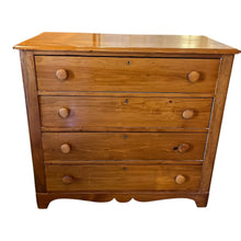 Load image into Gallery viewer, 38.5"W x 17"D x 35"H Antique 19th Century Pine Chest of Drawers
