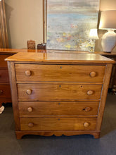 Load image into Gallery viewer, 38.5"W x 17"D x 35"H Antique 19th Century Pine Chest of Drawers
