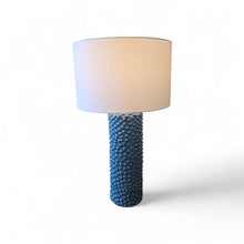 Load image into Gallery viewer, 28" Uttermost Ciji Blue Ceramic Testured Glaze Lamp w/ White Fabric Drum Shade
