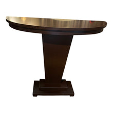 Load image into Gallery viewer, 42"L x 12"D x 34"H Enitial Lab Vallerio Cappuccino Demilune Hall Table As-Is
