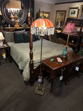 Load image into Gallery viewer, 64"H Vintage Victorian Style Floor Lamp w/ Slag Glass Shade w/ Crystals
