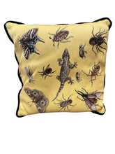 Load image into Gallery viewer, 17" x 17" House of Hackney Yellow Various Insects, Lizard Accent Pillow ( 2 available)
