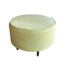 Load image into Gallery viewer, Light Green Round Upholstered Ottoman
