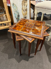 Load image into Gallery viewer, 16"Sq x 15" H Jon Matin Designs NYC Mosaic Crafts Tile Top Stacking Tables Trio
