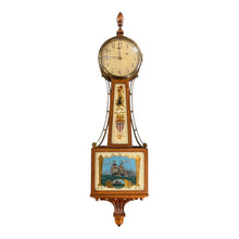 Load image into Gallery viewer, Waltham Banjo Wall Clock w/ Reverse Glass Painting circa 1929

