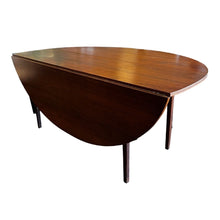 Load image into Gallery viewer, 6'L x 18"D (6'Dia Open) MCM Walnut Drop Leaf Table Imperfect
