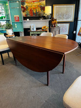 Load image into Gallery viewer, 6'L x 18"D (6'Dia Open) MCM Walnut Drop Leaf Table Imperfect
