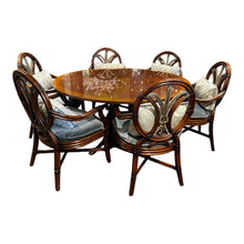 Load image into Gallery viewer, 60"Dia x 30"H Henredon Round Dining Table w/ 6 Palm Beach Regency Chairs
